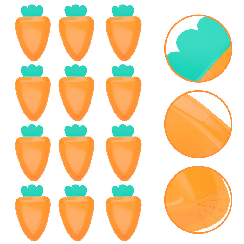 12 bucăți tava pentru tort cu morcovi farfurie de hârtie vesela farfurii de unică folosință consumabile pentru cină pentru petreceri de Paște