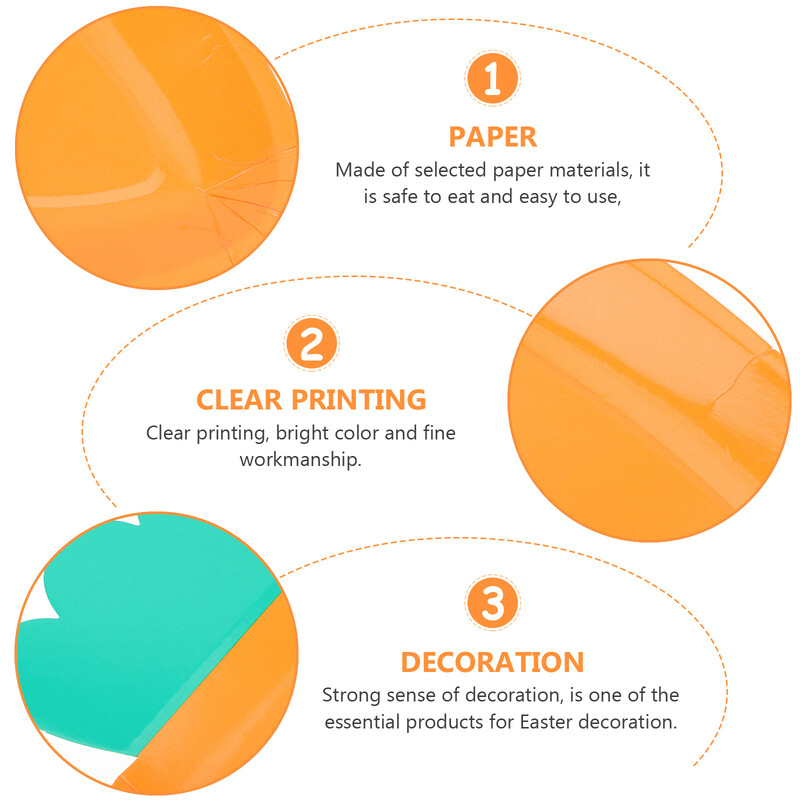 12 bucăți tava pentru tort cu morcovi farfurie de hârtie vesela farfurii de unică folosință consumabile pentru cină pentru petreceri de Paște