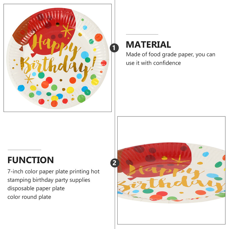 20 buc. farfurie de hârtie colorată farfurii pentru petrecere tigaie rotundă pentru prăjituri, pentru bronzare, pentru ziua de naștere, produse decorative