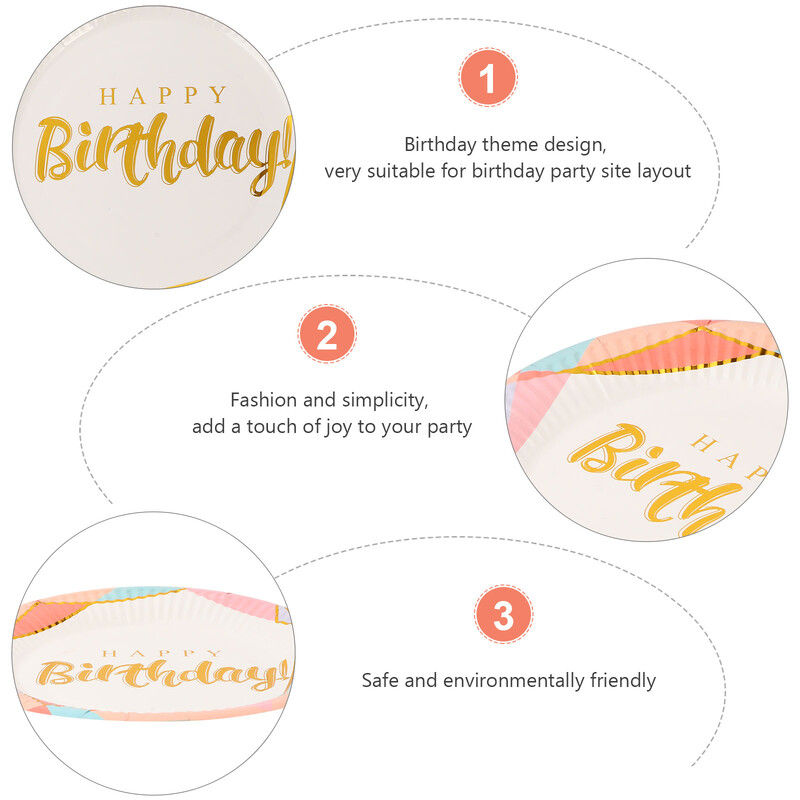 20 buc. farfurie de hârtie colorată farfurii pentru petrecere tigaie rotundă pentru prăjituri, pentru bronzare, pentru ziua de naștere, produse decorative