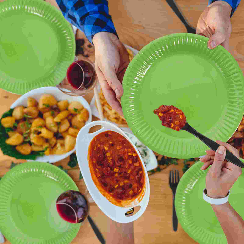 20 buc. tăvi de hârtie de 7 inchi, farfurii farfurii de cină, tigăi foarte mari, tigaie plate, stivuite, petrecere în vrac