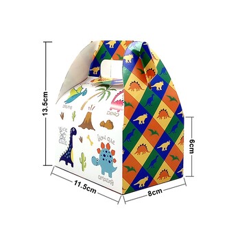 24 бр./Партида Кутия за бонбони Торти за подаръци за торта за деца Нов динозавър Дино тема Парти Декорация за бебешко парти Консумативи