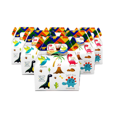 24 τμχ/Παρτίδα Candy Box Τσάντες δώρου για παιδιά Νέο Dinosaur Dino Theme Party Baby Shower Favor Supplies