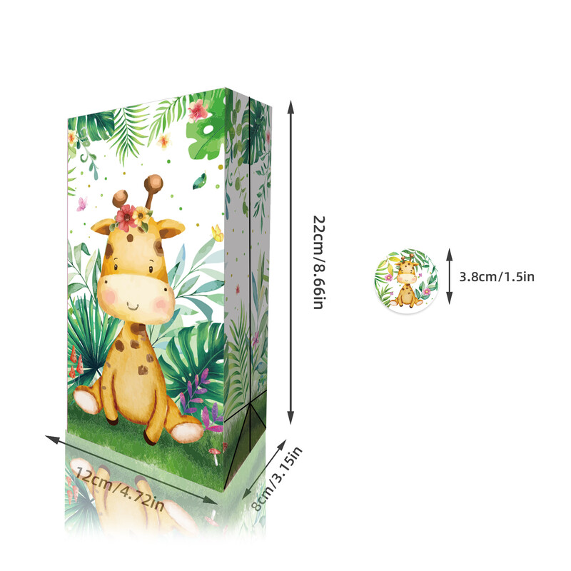 12 bucăți jungla tematică petrecere decorațiuni pentru petrecerea de naștere copii safari hârtie saci cadou saci cu bomboane cutie baby shower sac de ambalare