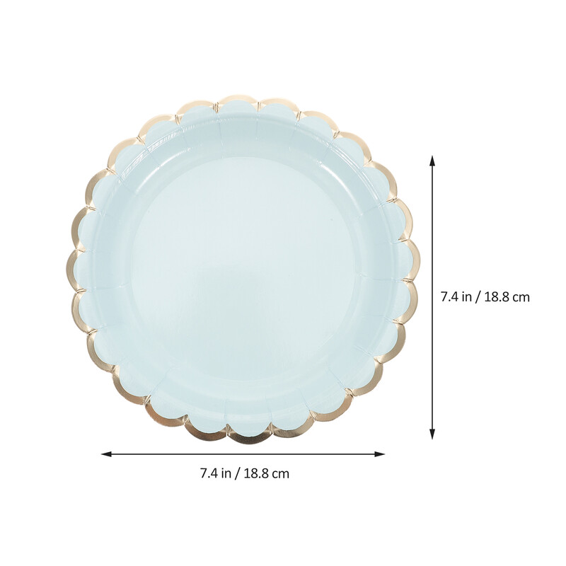 8 bucăți farfurii din hârtie veselă pentru petreceri consumabile pentru carnaval, de unică folosință, bronzare, albastru cer