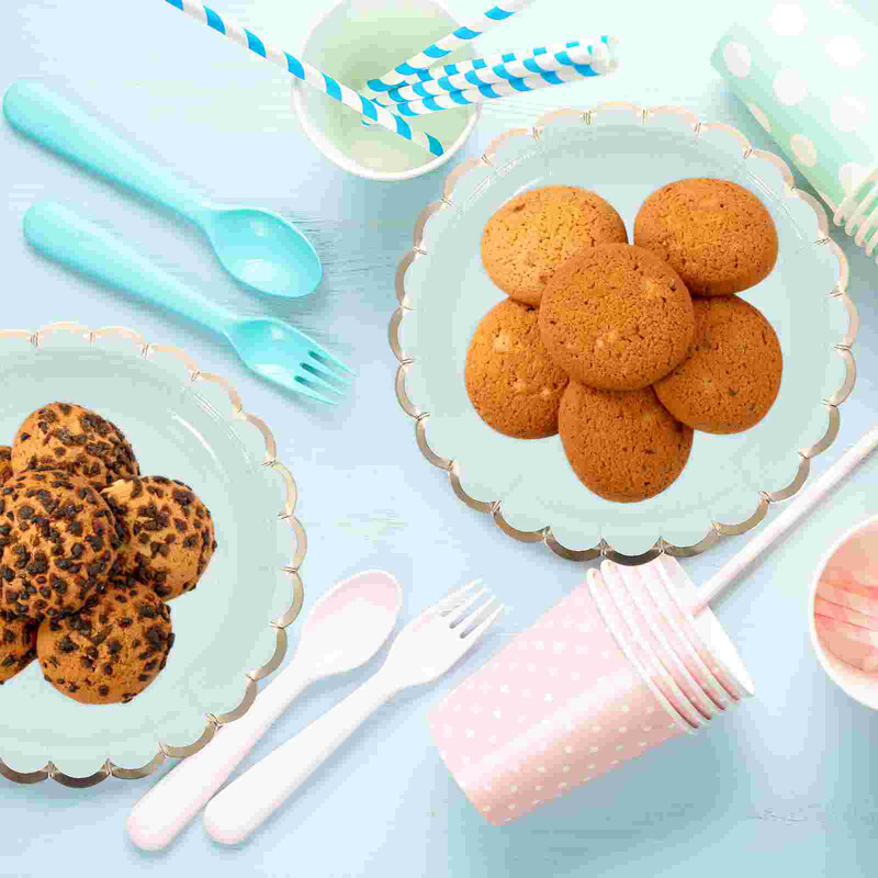 8 bucăți farfurii din hârtie veselă pentru petreceri consumabile pentru carnaval, de unică folosință, bronzare, albastru cer