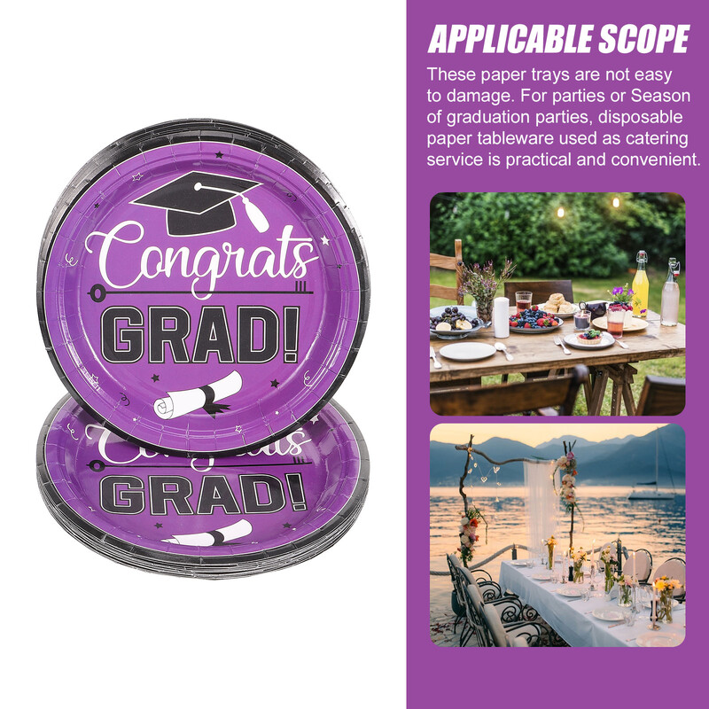 24 buc. Farfurii din hârtie pentru petrecerea de absolvire Veselă de masă Clasa 2023 Decoratiuni Tort de unică folosință