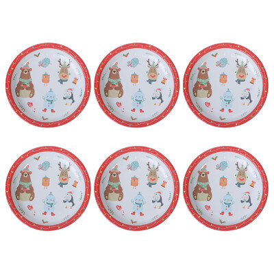 16 vnt. popieriniai indai 7 colių lėkštės vakarėlio reikmenys Stalo reikmenys Naujųjų metų išvakarių vienkartiniai stalo įrankiai