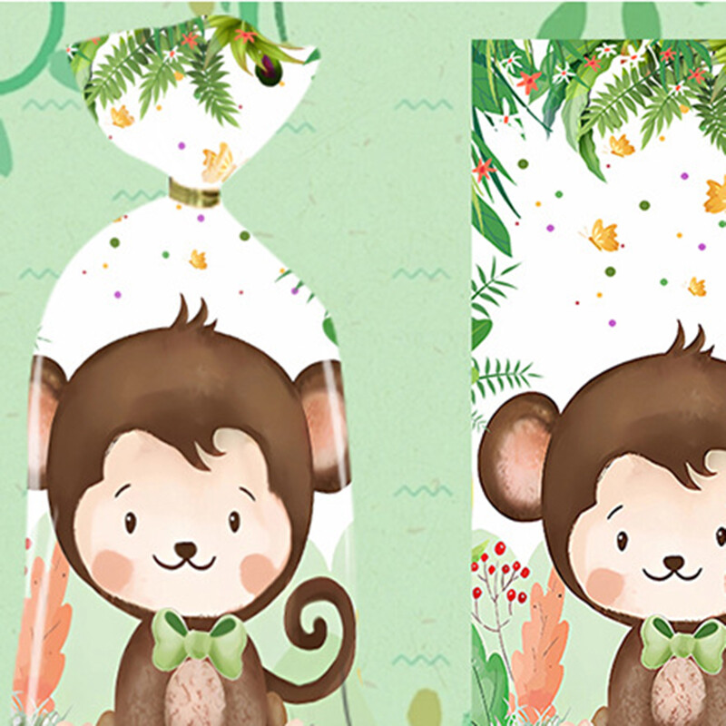 50 buc. Pachet cadou cu bomboane cu animale din junglă. Pungă de ambalare pentru biscuiți.