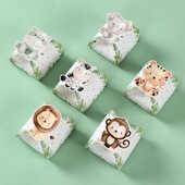 12db Papír Jungle Animals Cukorkadoboz Esküvői Szafari Születésnapi Party Dekoráció Babazuhany díszdoboz csokoládé süti táska
