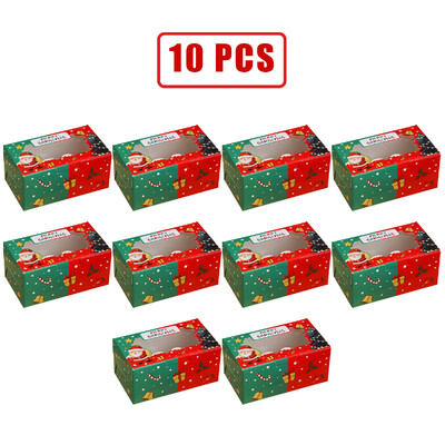 10 db karácsonyi cupcake doboz 2 darab cupcake tároló Cupcake betét átlátszó ablakkal Cupcake hordozó bulihoz