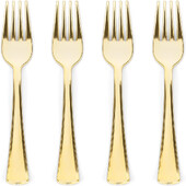 30 bucăți furculițe din plastic auriu - furculițe aurii de 7,4 inci de unică folosință - argintărie din plastic auriu pentru prăjituri de desert - tăiat din plastic rezistent