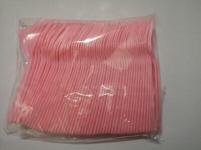 100 buc/lot furculițe negre transparente de unică folosință pentru desert produse de patiserie veselă din plastic cu patru dinți furculiță pentru fructe un pachet cu ridicata