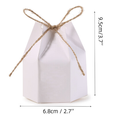 Κουτιά συσκευασίας δώρου 10 τμχ Hexagon Kraft Paper Cookie με σχοινί κάνναβης για διακόσμηση πάρτι γενεθλίων για μωρά