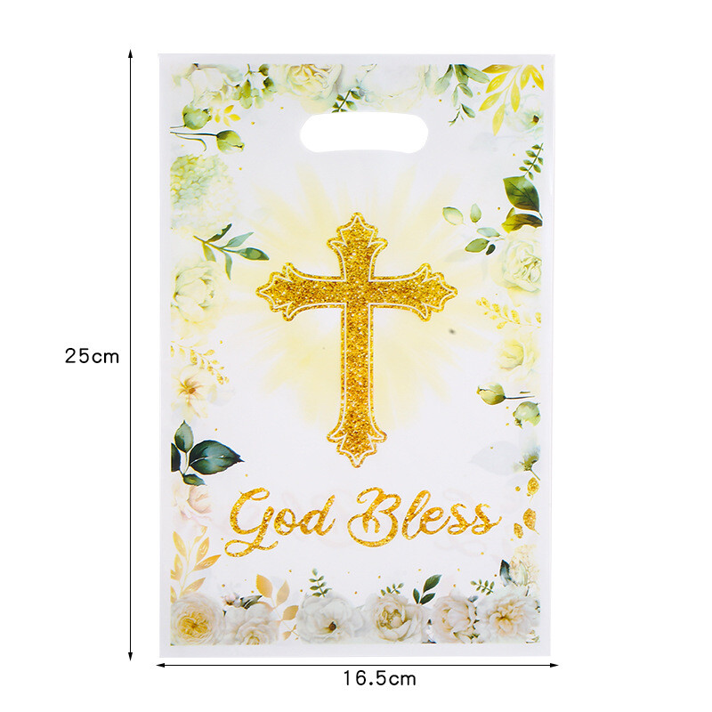 50 buc cutii de bomboane cu cruce înger geantă cadou pentru baby shower, botez, ziua de naștere, prima comuniune, botez, geantă de favoruri pentru petrecere