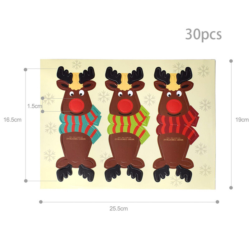 Reni de desene animate Saci cu bomboane Cutii pentru cookie-uri Suport pentru acadele Cărți de decorațiuni pentru petrecerea de Crăciun Fericit Articole de ambalare pentru coacere