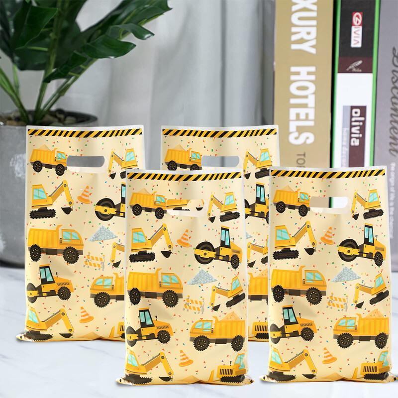 Saci cu bomboane pentru constructii Saci cu bomboane pentru biscuiti Temă pentru vehicule de inginerie Decor petrecere de aniversare Copii băiat Rechizite pentru baby shower Saci cadou