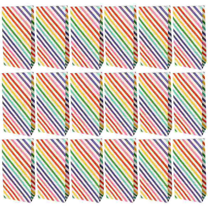 30 de bucăți pungi kraft cu bunătăți pentru copii, pungă de bomboane cu dungi, bomboane, curcubeu, cadou pentru petrecere, bunătate, împachetat pâine, gustare