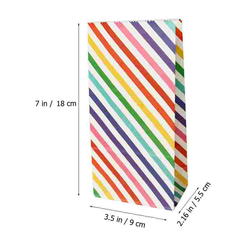 30 de bucăți pungi kraft cu bunătăți pentru copii, pungă de bomboane cu dungi, bomboane, curcubeu, cadou pentru petrecere, bunătate, împachetat pâine, gustare