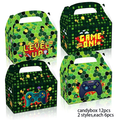 12 db/tétel Lovely Gamepad cukorka doboz Gamepad ajándékdoboz játék Hordozható kekszes doboz gyerekeknek születésnapi parti kellékek