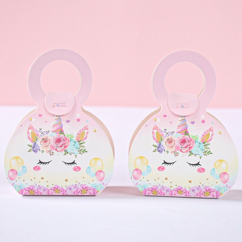 Cutie cadou inicorn Cutie cu bomboane Curcubeu Unicorn Favor de petrecere Rechizite pentru petrecere Fete Cutii cadou pentru petrecerea de naștere Decor pentru petrecere pentru baby Shower