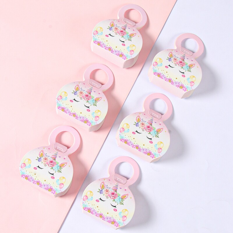 Cutie cadou inicorn Cutie cu bomboane Curcubeu Unicorn Favor de petrecere Rechizite pentru petrecere Fete Cutii cadou pentru petrecerea de naștere Decor pentru petrecere pentru baby Shower