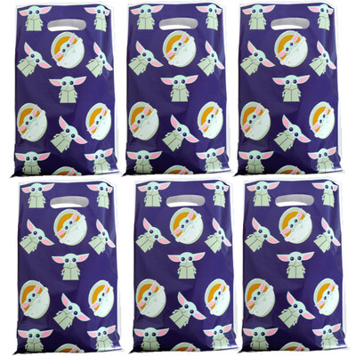 10/50 db Baby Yoda cukorka táska fogantyús ajándéktasakok témájú születésnapi parti dekoráció Snack Loot csomag Fesztivál Party Favor Kids