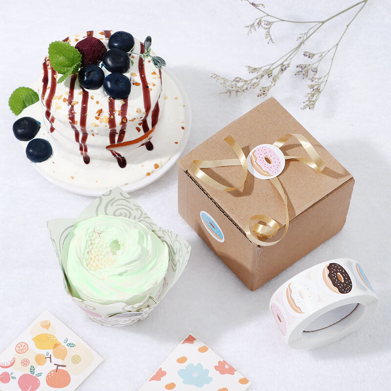 500 bucăți 2,5 cm autocolante drăguțe gogoși etichetă sigiliu cadouri ambalaje autocolante nuntă petrecere ziua de naștere cadouri autocolant cookie semne decor