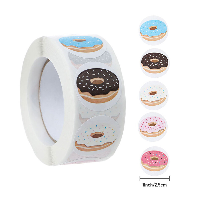 500 bucăți 2,5 cm autocolante drăguțe gogoși etichetă sigiliu cadouri ambalaje autocolante nuntă petrecere ziua de naștere cadouri autocolant cookie semne decor