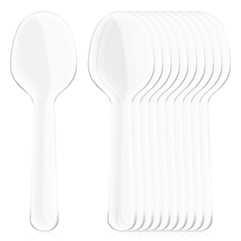 200 vnt Vienkartiniai plastikiniai šaukštai Plastikiniai stalo įrankiai Stalo įrankiai Skaidrūs arbatinis šaukštelis Vienkartiniai indai desertiniams ledams vakarėliui