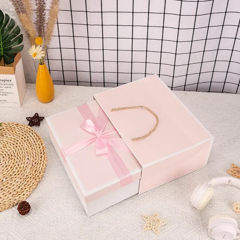 Roz Albastru cu Bowknot Cutie cadou goală Zi de naștere Valentine Anul Nou Cutie cadou de Crăciun Rechizite pentru petreceri festive