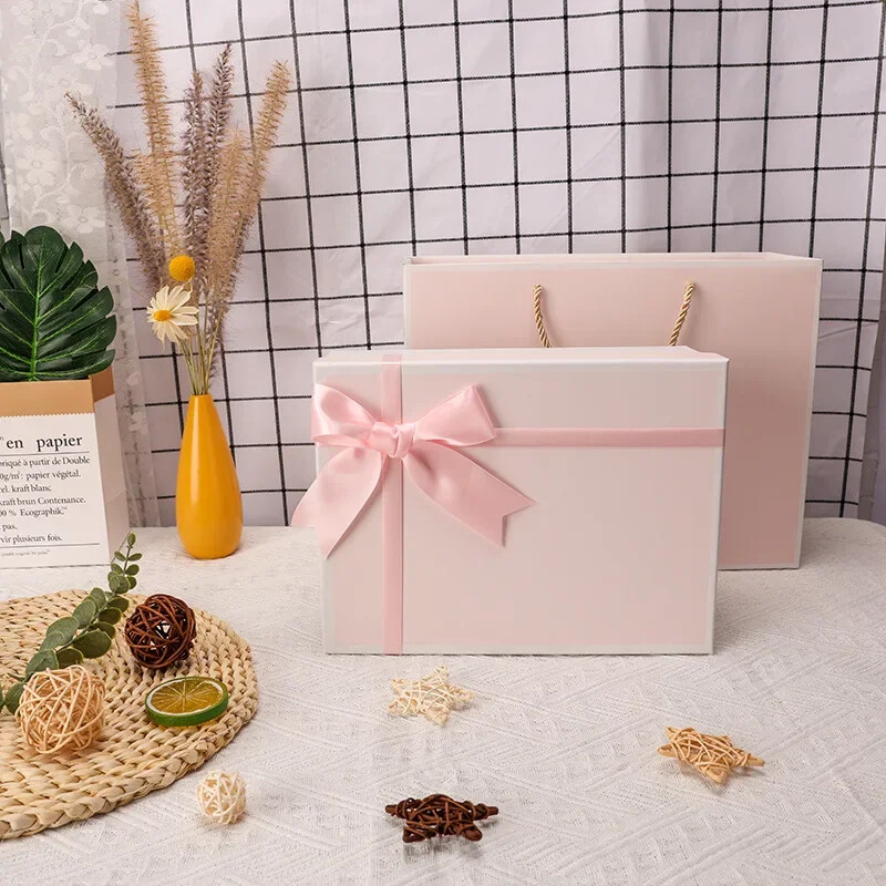 Roz Albastru cu Bowknot Cutie cadou goală Zi de naștere Valentine Anul Nou Cutie cadou de Crăciun Rechizite pentru petreceri festive