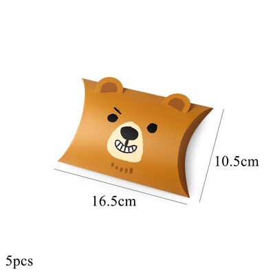 1σετ Cartoon Bear Candy Bags Χαριτωμένα κουτιά μπισκότων καφέ αρκούδας για παιδικά στολίδια πάρτι γενεθλίων DIY Crafts Προμήθειες συσκευασίας