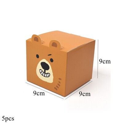 1σετ Cartoon Bear Candy Bags Χαριτωμένα κουτιά μπισκότων καφέ αρκούδας για παιδικά στολίδια πάρτι γενεθλίων DIY Crafts Προμήθειες συσκευασίας