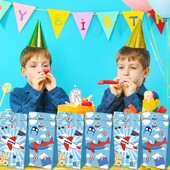 24db Rajzfilm repülőgépes ajándéktáska Repülőgépes Party Favor édességtáska pecsétmatricával Baby Shower Pilot témájú születésnapi parti dekoráció
