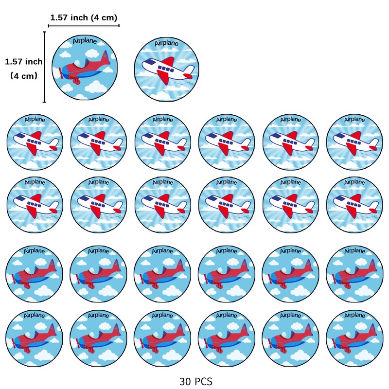 24 de bucăți de desene animate geantă cadou pentru avion, saci de bomboane pentru favoare de petrecere cu autocolant de etanșare, decorațiuni tematice pentru petrecerea de naștere pentru baby shower.