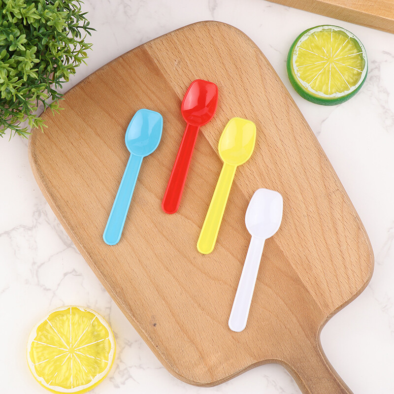 50 buc. lingură din plastic de unică folosință pentru desert iaurt linguriță pentru înghețată mini tacâmuri pentru petrecere