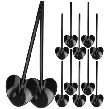 100 τμχ Mousse Spoon Party Dessert Spoons Plastic Small Long Handle Black Supplies Γιαούρτι