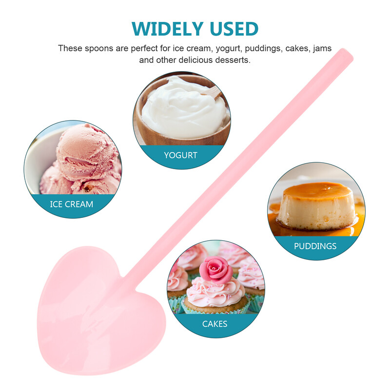 100 buc. Linguriță de mousse pentru petrecere linguri de desert din plastic, mâner lung, mic, negru, iaurt