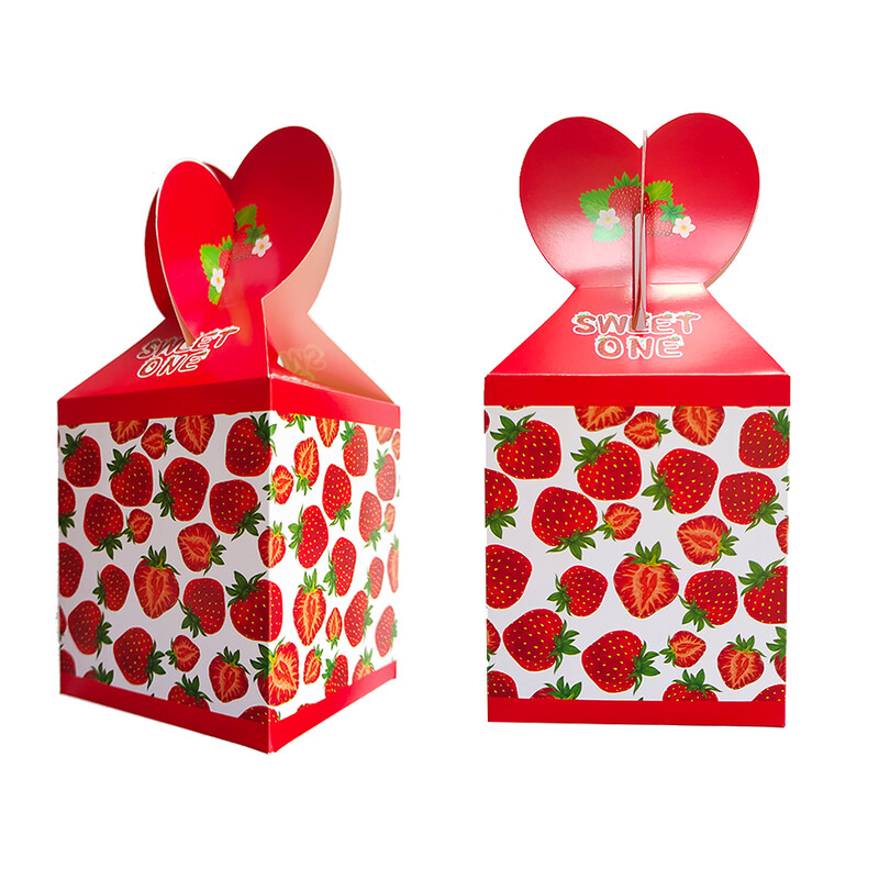 6 bucăți pungi cadou cu căpșuni nuntă ziua de naștere geantă cadou pentru baby shower copii fete tema căpșuni Decorare pentru petrecerea de naștere geantă de favoruri