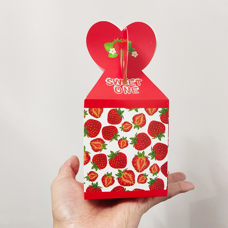 6 bucăți pungi cadou cu căpșuni nuntă ziua de naștere geantă cadou pentru baby shower copii fete tema căpșuni Decorare pentru petrecerea de naștere geantă de favoruri