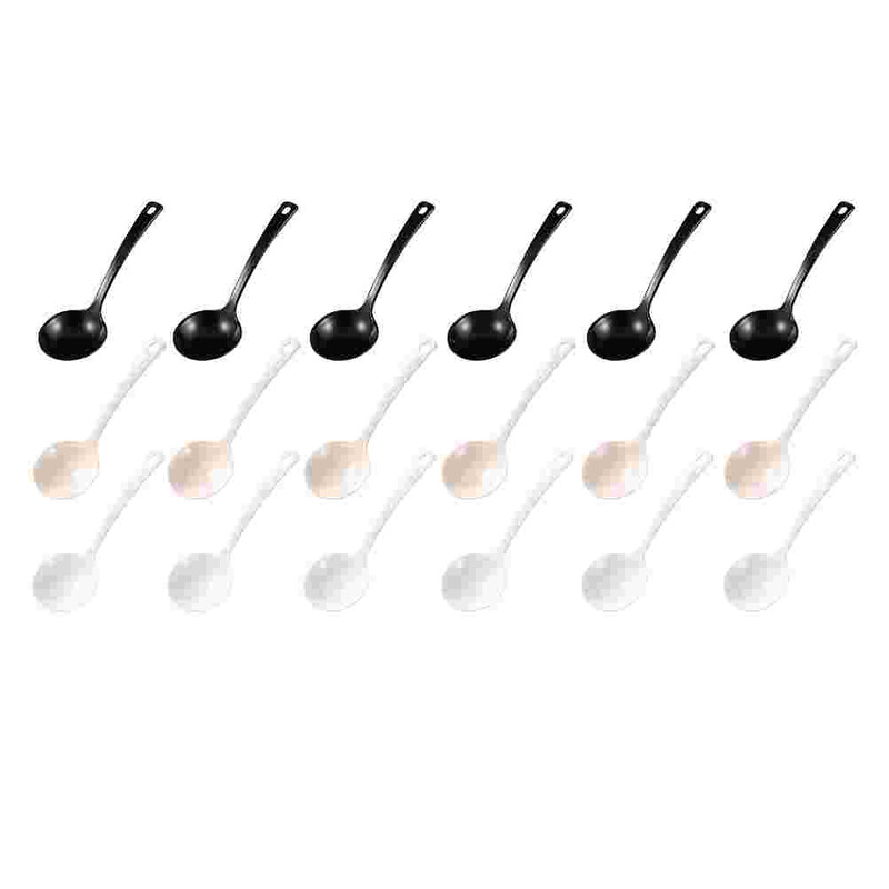 18 buc. linguri de supă vesela portabilă de unică folosință terci de uz casnic oală caldă acasă linguri de orez negru bucătărie