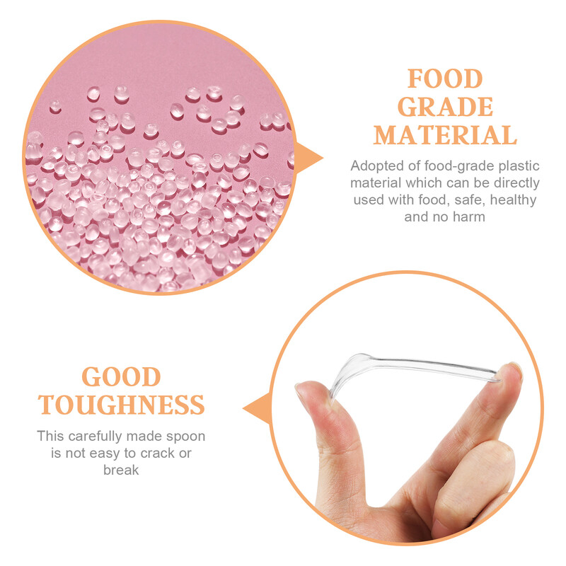 200 buc linguri de plastic lingurita transparenta budinca pentru prajituri desert inghetata de unica folosinta