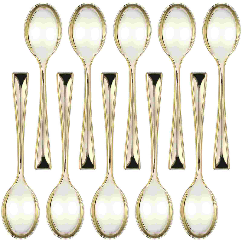 80 bucăți cu decorațiuni aurii linguri lucioase linguriță înghețată lingurițe minuscule tort mic