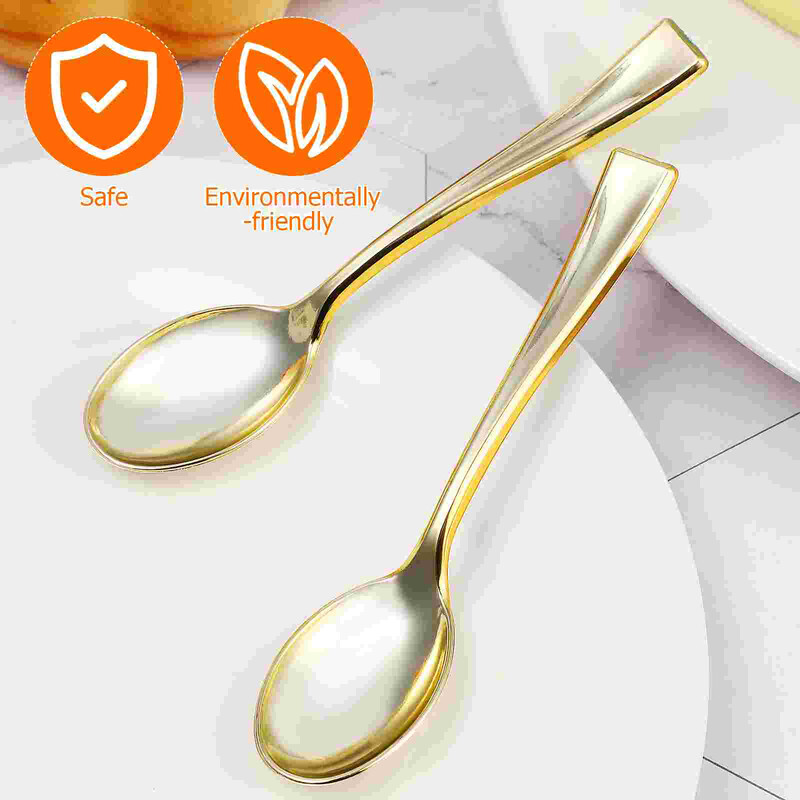 80 bucăți cu decorațiuni aurii linguri lucioase linguriță înghețată lingurițe minuscule tort mic