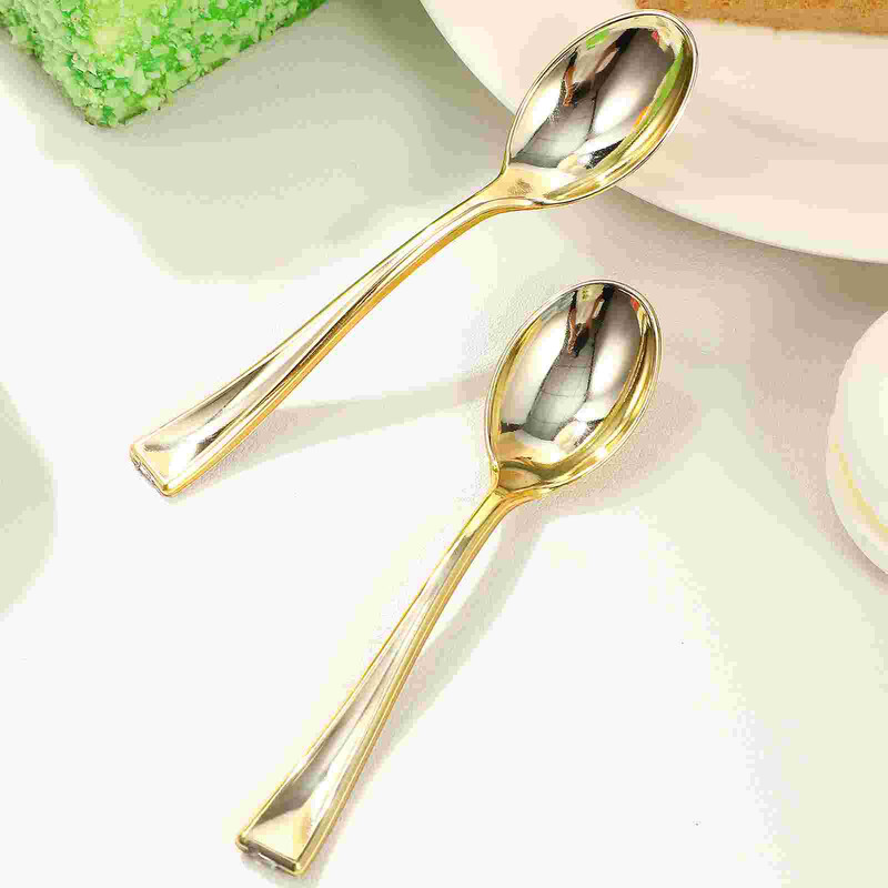 80 bucăți cu decorațiuni aurii linguri lucioase linguriță înghețată lingurițe minuscule tort mic