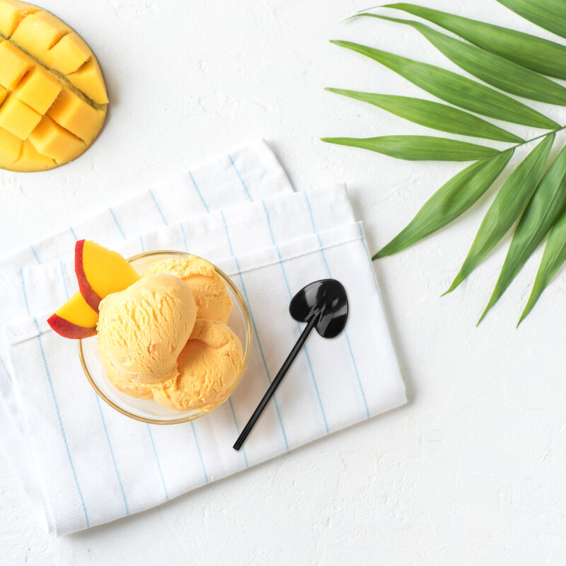 100 vnt. putėsių šaukštas Deserto šaukštai Puikiai apdirbti maži plastikiniai vasaros vakarėlių reikmenys Ledai Jogurtas Praktiškas