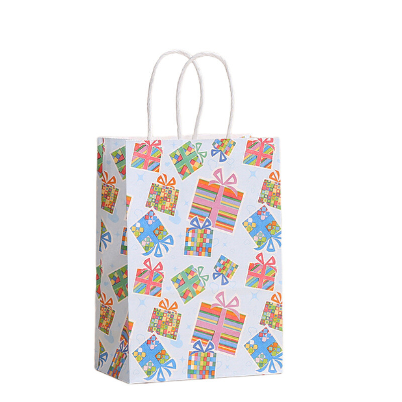 6 bucăți de hârtie pentru cadouri de la mulți ani, pungi de ambalare pentru cadouri cu baloane, tort, pungă de bomboane, geantă de cumpărături pentru baby shower, decorațiuni pentru petrecerea de naștere pentru copii