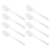 100 vnt. skaidrūs plastikiniai šaukštai Vienkartiniai stalo reikmenų šaukštai ledams desertui užkandžiui skaidrūs šaukštai