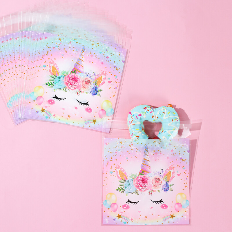 50 de bucăți pungă cadou pentru petrecere cu unicorn Decor pentru petrecerea de aniversare Saci de ambalare pentru bomboane, pentru baby shower, pentru copii